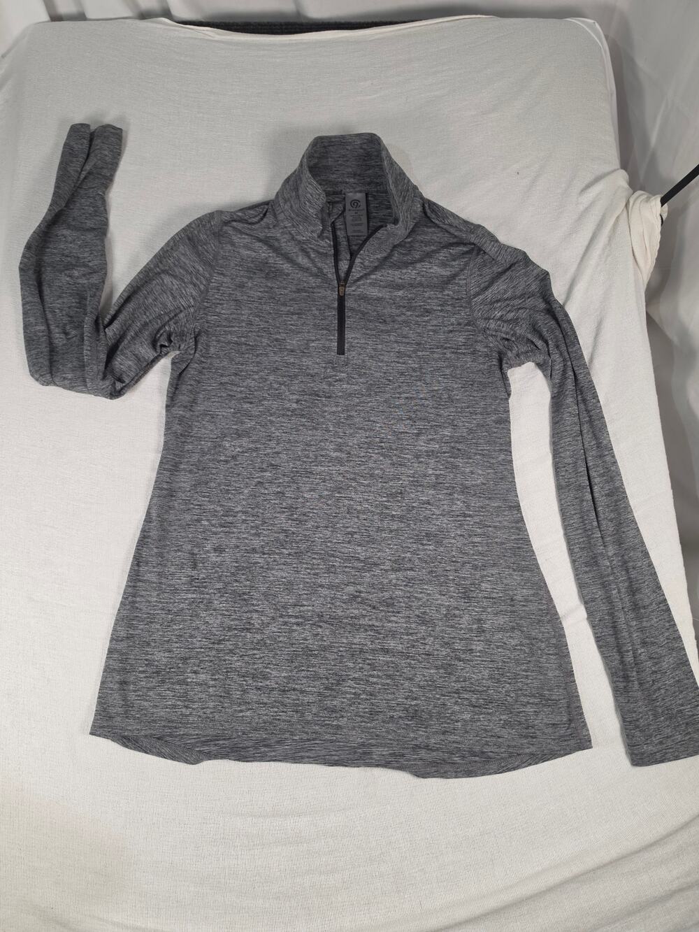 C9 Champion Womens 1/4 Zip Pullover M Gray Thumbhole